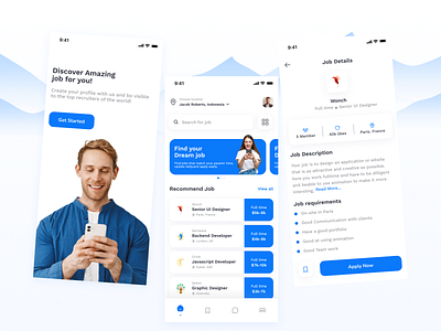 Job Finder App Design app branding design graphic design ui ux