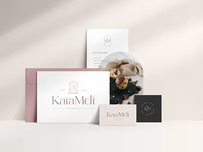 KaraMeli confectionery - Branding bakery brand design brand identity branding business card design businesscard cake cake logo cake shop cakery confectionery feminine feminine logo illustration logo sweets