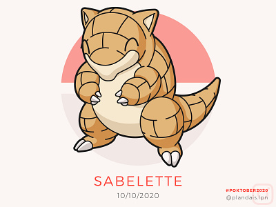 Sabelette - Poktober 2020 challenge design dixie draw drawing illustration illustrator october octobre pokemon pokemon art poktober poktober2020 sabelette sandshrew ten tenth vector