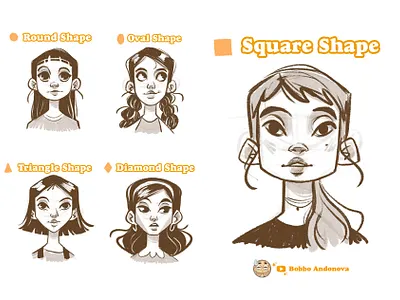 Face shapes - sketches character character design digital art digital drawing digital illustration drawing drawing tutorial girl illustration procreate procreate art tutorial youtube channel youtuber