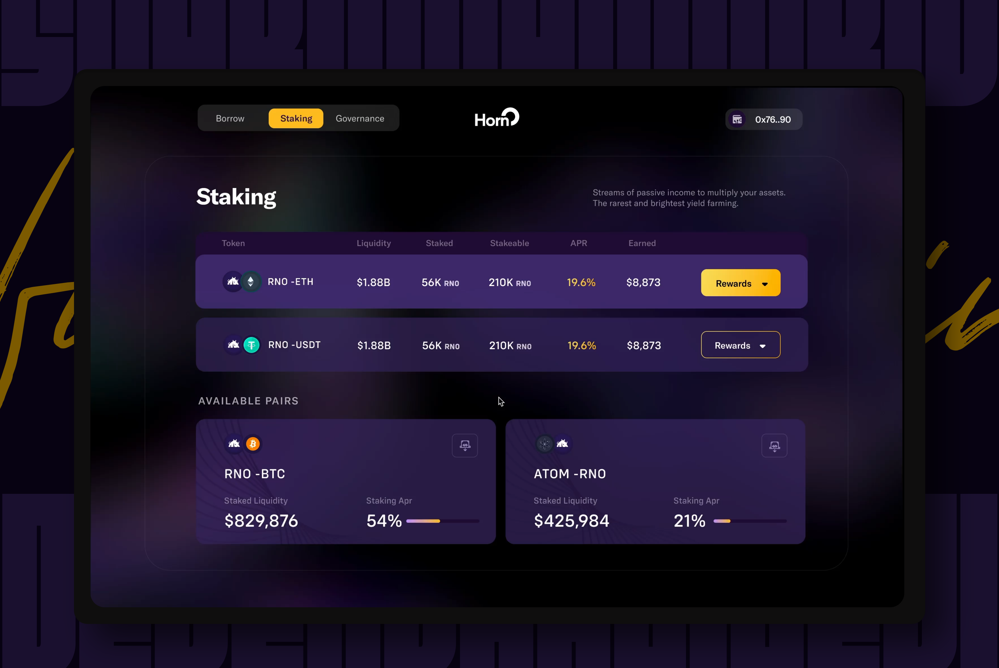 Defi-Staking Cryptocurrency app banking branding crypto dashboard defi design interactions liquidity mobile rewards staking ui vector wallet