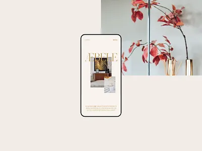 Æbele Interiors—Mobile menu 3d effect architecture beige clean design elegant furniture gold interior interior design luxury menu minimal mobile studio swipe text web webdesign website