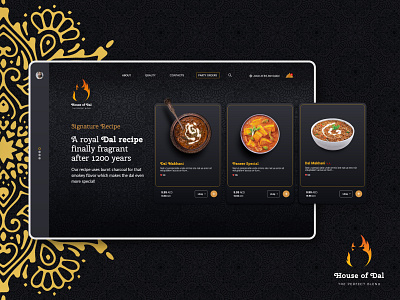 House of Dal, Cloud Kitchen cart cloud kitchen content creative creative design design designs dubai ecommerce food illustration minimal pramod sinha royal shopping tecblic template ui ux web