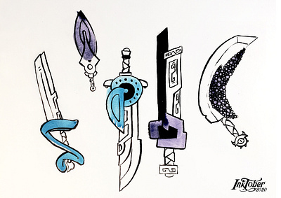 INKTOKER 2020 - Day 05 "Blade" blade draw drawing illustration ink inking inktober inktober2020 shape skech sketchbook sword