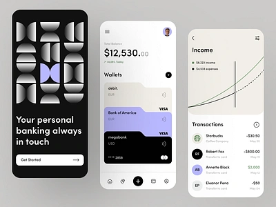 Personal Banking Mobile App app bank banking app cards clean finance ios mobile money product transactions