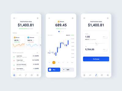 Cryptocyrrency application app app design bitcoin cryptocurrency design exchange interface ui ux
