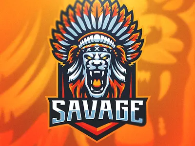 SAVAGE - Elder Lion Mascot Design bold branding cool design elder esports gaming logo illustration lion logo mascot native american savage sports vector