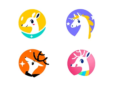 Logo ideation for a Children Care Center animal animals brand brand design branding cartoon child children colorful colourful cute daycare dear design horse horse logo illustration logo logotype stamp