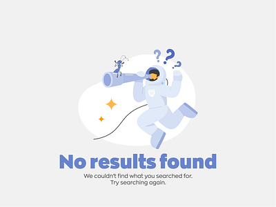 No results found 404 404 error 404 page astronaut branding character design empty state icon icon set illustration no data nothing found search space spaceman vector
