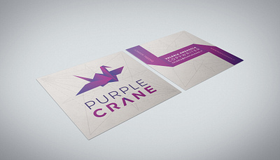 Purple Crane - Business card branding businesscard design logo