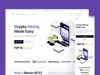 Crypto Mining Landing Page cloud mining crypto design landing page mining simple ui web website wireframe