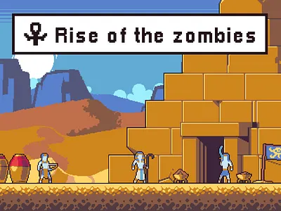 Rise of the Zombies Mummy Pixel Art 2d character game game assets gamedev indie game mummy pixel art platformer rpg zombies