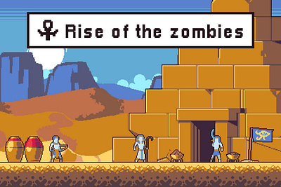 Rise of the Zombies Mummy Pixel Art 2d character game game assets gamedev indie game mummy pixel art platformer rpg zombies