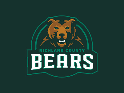 Richland County Bears basketball bears brand branding design graphic design grizzly identity design illustration logo mascot richland county sports vector