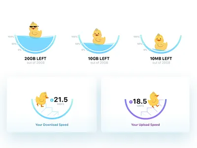 Data Graph & Speed Test app character design illustration ui