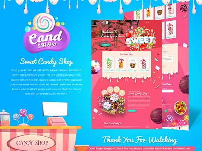 Sweet Candy Shop arshuman branding candy candyshop design ecommerce design graphic desgin landing page typography ui ux vector website
