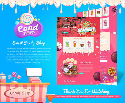 Sweet Candy Shop arshuman branding candy candyshop design ecommerce design graphic desgin landing page typography ui ux vector website