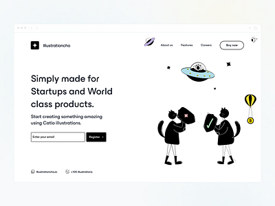 Illustrationcho made with Catio app catio design echo echo design freebie graphic design illu illustration kit landing ui