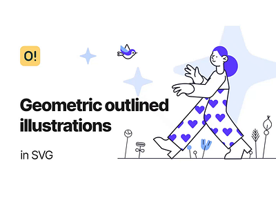 Geometric outlined illustrations 2d animation design tools flat design geometric graphic design illustration motion graphics outline outlined ui violet