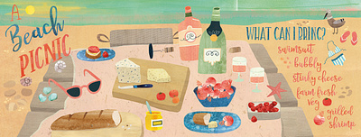 A Beach Picnic beach beach illustration cookbook cookbook illustration food food illustration handlettering nautical picnic summer they draw and cook