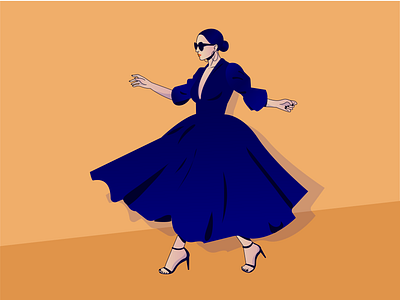 Lady in blue adobe illustrator character design design gradient design illustration vector woman illustration