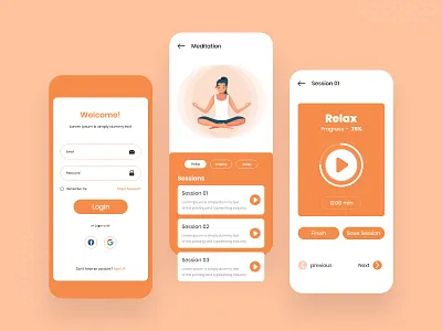 Self Improvement App Design android app app concept app design app development application application design clean concept concept design illustration mobile app design self care self improvement app design