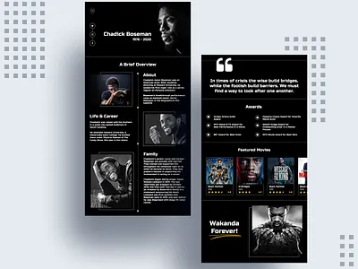 Chadick Boseman black chadwick boseman figma minimal tribute ui ux