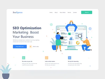 SeoXpress - SEO Agency Header Concept! agency agency branding agency website creative header design header exploration illustraion seo seo analysis seo checker seo marketing seo services typography ui design uiux web web application