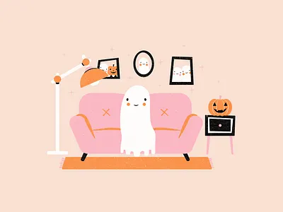 Drawlloween Day 4: Haunted Room design doodle ghost halloween illustration illustrations illustrator inktober inktober2020 vectober vectober2020 vector