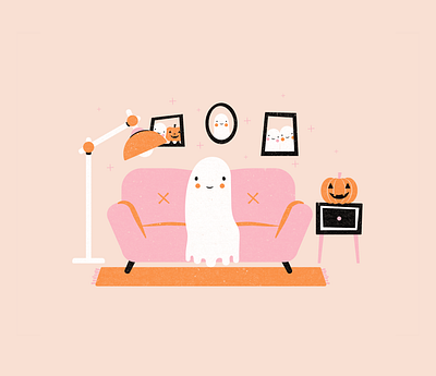 Drawlloween Day 4: Haunted Room design doodle ghost halloween illustration illustrations illustrator inktober inktober2020 vectober vectober2020 vector