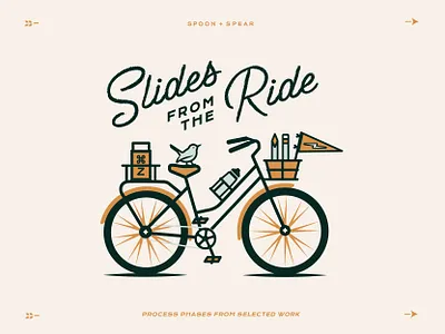 Slides from the Ride 3 bicycle bike bird enjoy the journey flat vector lettering outdoors print process series typography