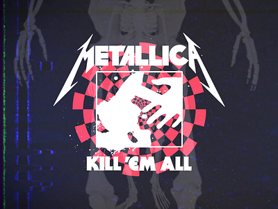 Metallica - Kill Em All album animation apparel design kill em all lowbrow merch metallica retro skeleton skull throwback vintage
