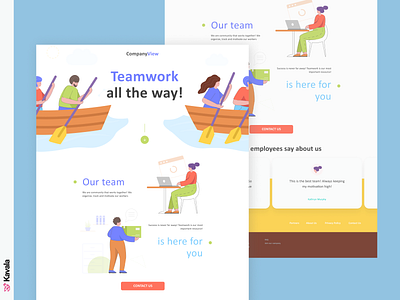 Company Landing Page company dailyui figma homepage illustration illustrations kavala landing page teamwork ui ui design uiux