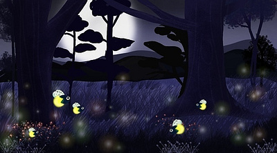 Fireflies art concept art design game art illustration illustration art original vector wallpaper design