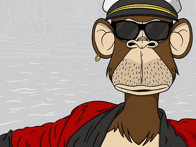 Captain Fries Frame bayc bored ape bored ape yacht club illustration nft procreate