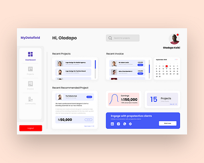 Freelancer Dashboard design branding design freelance ui ux