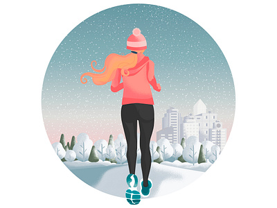 it's time to run adobe illustrator art character creative girl girl character illustration illustrator jogging run runner runner girl running sport sport girl sportsman vector winter woman иллюстрация