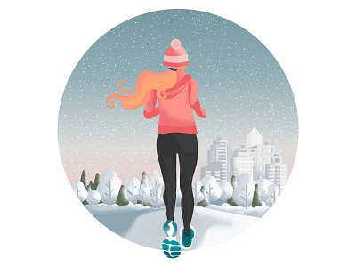 it's time to run adobe illustrator art character creative girl girl character illustration illustrator jogging run runner runner girl running sport sport girl sportsman vector winter woman иллюстрация