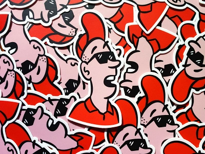 Whoa Stickies 😲 1990s 90s branding character character design character illustration comic design hat illustration retro sticker stickers sun glasses