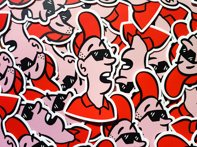Whoa Stickies 😲 1990s 90s branding character character design character illustration comic design hat illustration retro sticker stickers sun glasses