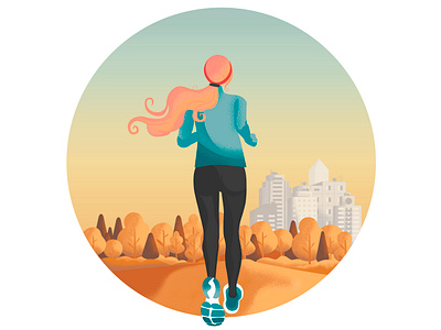 I it's time to run adobe illustrator art autumn character creative girl girl character illustration illustrator jogging run runner runner girl running sport sport girl sportsman vector woman иллюстрация
