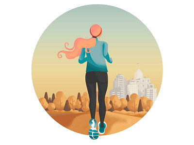 I it's time to run adobe illustrator art autumn character creative girl girl character illustration illustrator jogging run runner runner girl running sport sport girl sportsman vector woman иллюстрация