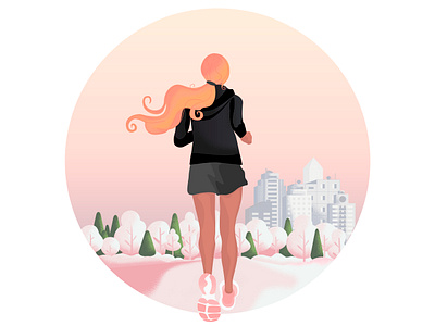it's time to run adobe illustrator art character creative girl girl character illustration illustrator run runner runner girl running sport sport girl sportsman spring vector woman иллюстрация