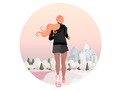 it's time to run adobe illustrator art character creative girl girl character illustration illustrator run runner runner girl running sport sport girl sportsman spring vector woman иллюстрация