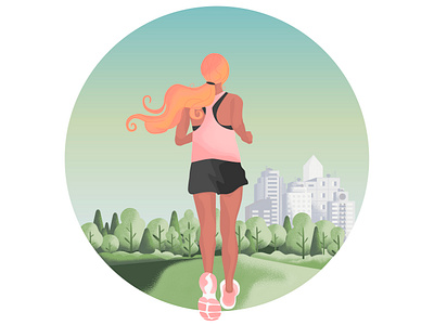 it's time to run adobe illustrator art character creative girl girl character illustration illustrator jogging run runner runner girl running sport sport girl sportsman summer vector woman иллюстрация