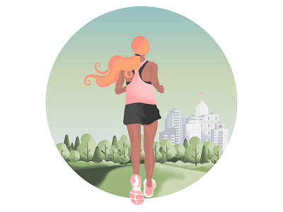 it's time to run adobe illustrator art character creative girl girl character illustration illustrator jogging run runner runner girl running sport sport girl sportsman summer vector woman иллюстрация