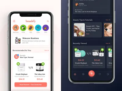 Brandefy Remix Blog app design beauty beauty app brandefy homepage makeup mobile app mobile app design mobile design mobile ui redesign concept ui ui design visual design