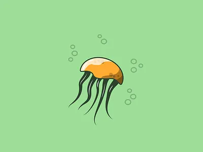 Jelly Fish 2d 2d art fish graphic illustration illustrator line art underwater vector water water animal water creature