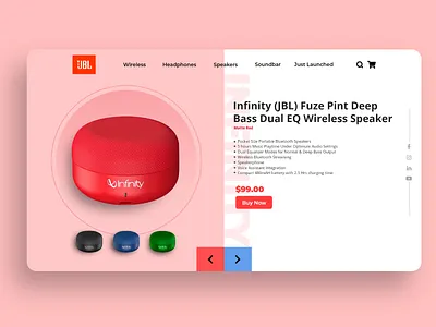 Product Page buying design designer javascript jbl pink product design trend ui uiux ux web web app web design web ui website website concept website design