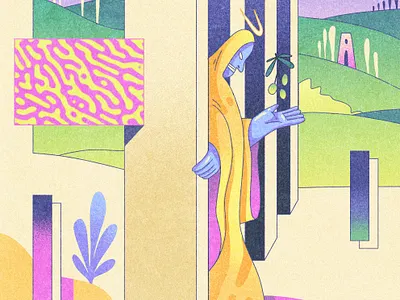 commisioned illustration character character design color composition design dribbble illustration shapes